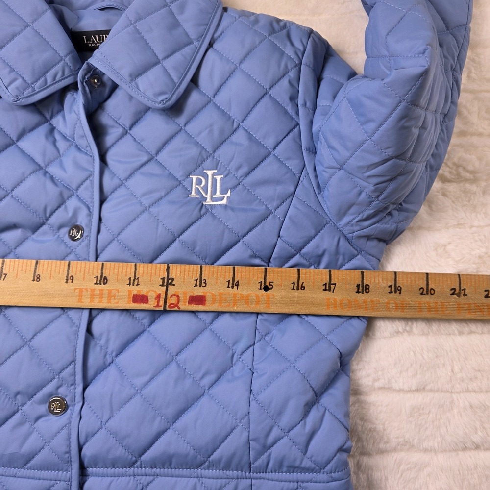 Lauren Ralph Lauren Diamond Quilted Puffer Jacket Womens XS Light Blue - Picture 4 of 10